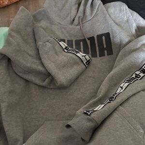 PUMA Gray Logo Hoodie